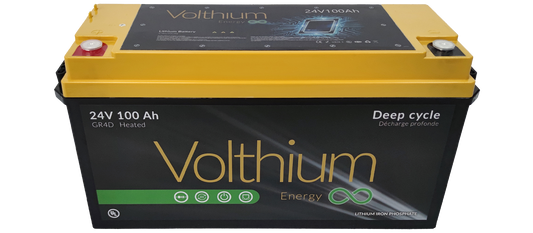Batterie au lithium 25.6V 100Ah avec Soft-Start et bouton On/Off de Volthium - Sans option