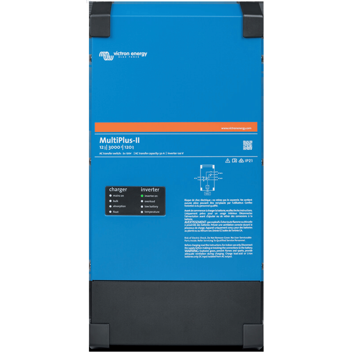 Onduleur / Chargeur Multiplus-II 48V / 3000W certifié UL de Victron