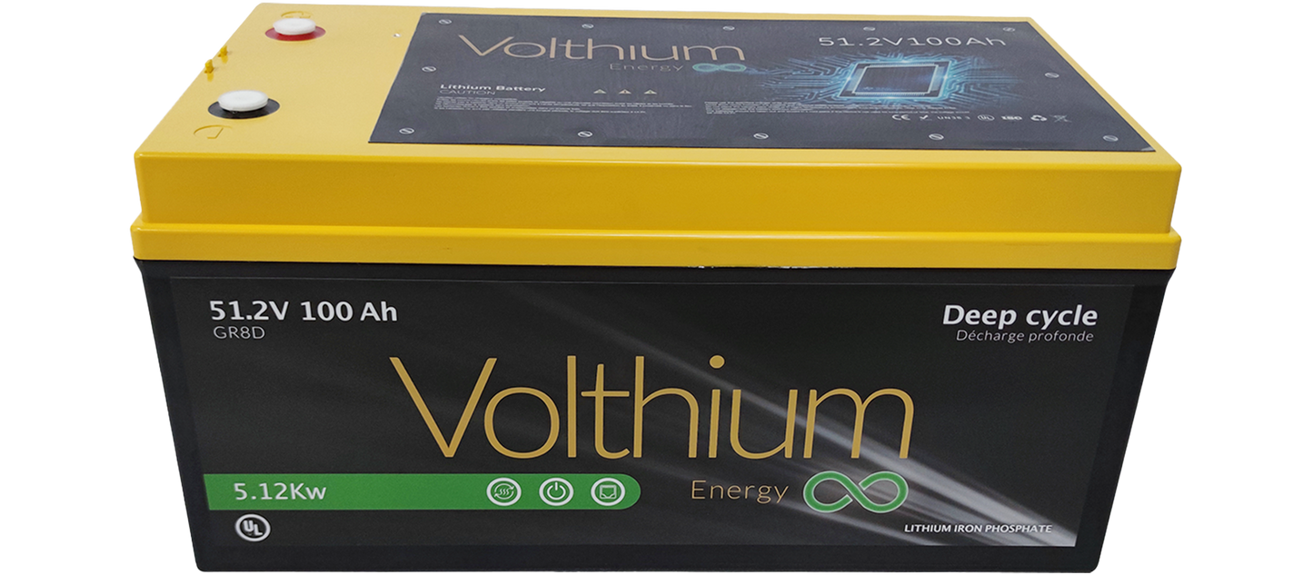 Batterie au lithium 51.2V 100Ah avec Soft-Start et bouton On/Off de Volthium