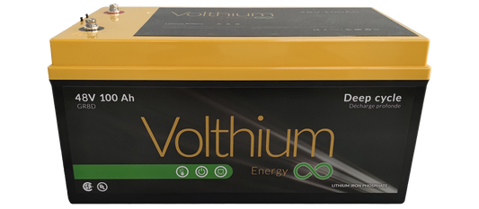48V 100Ah lithium battery with sofat-start and volthium on/off button