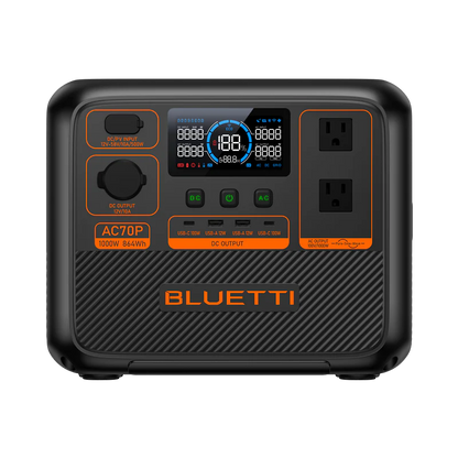 Station d’énergie portative BLUETTI AC70P – 1 000W / 864Wh