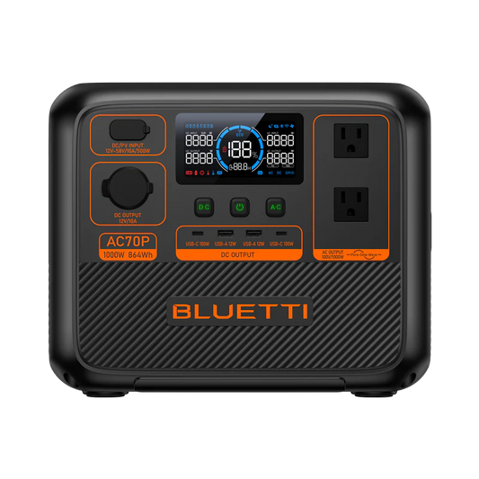 Station d’énergie portative BLUETTI AC70P – 1 000W / 864Wh