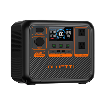 Station d’énergie portative BLUETTI AC70P – 1 000W / 864Wh